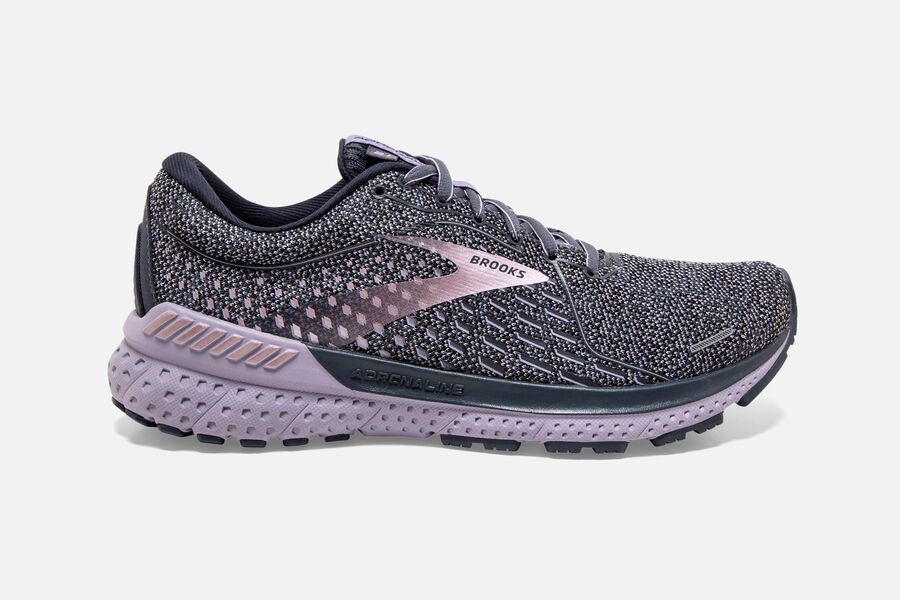 Tenis Corrida Brooks Adrenaline GTS 21 Feminino Brasil - Lavanda/Metal 1904735-GP
